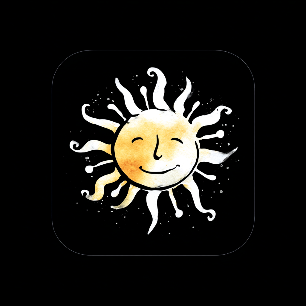 Sun icon in Hand-drawn Sketch style