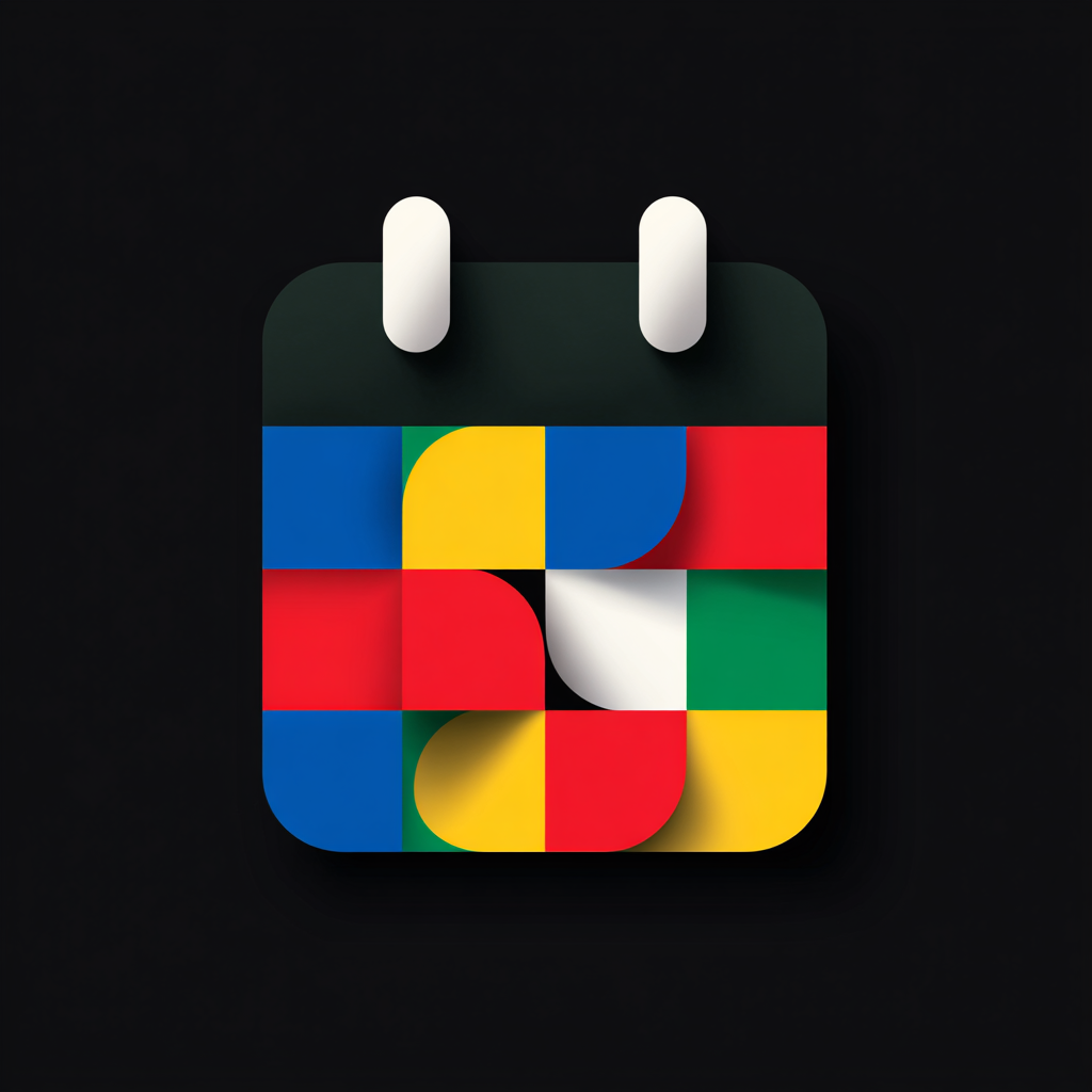 Flat Design Calendar Icon Example