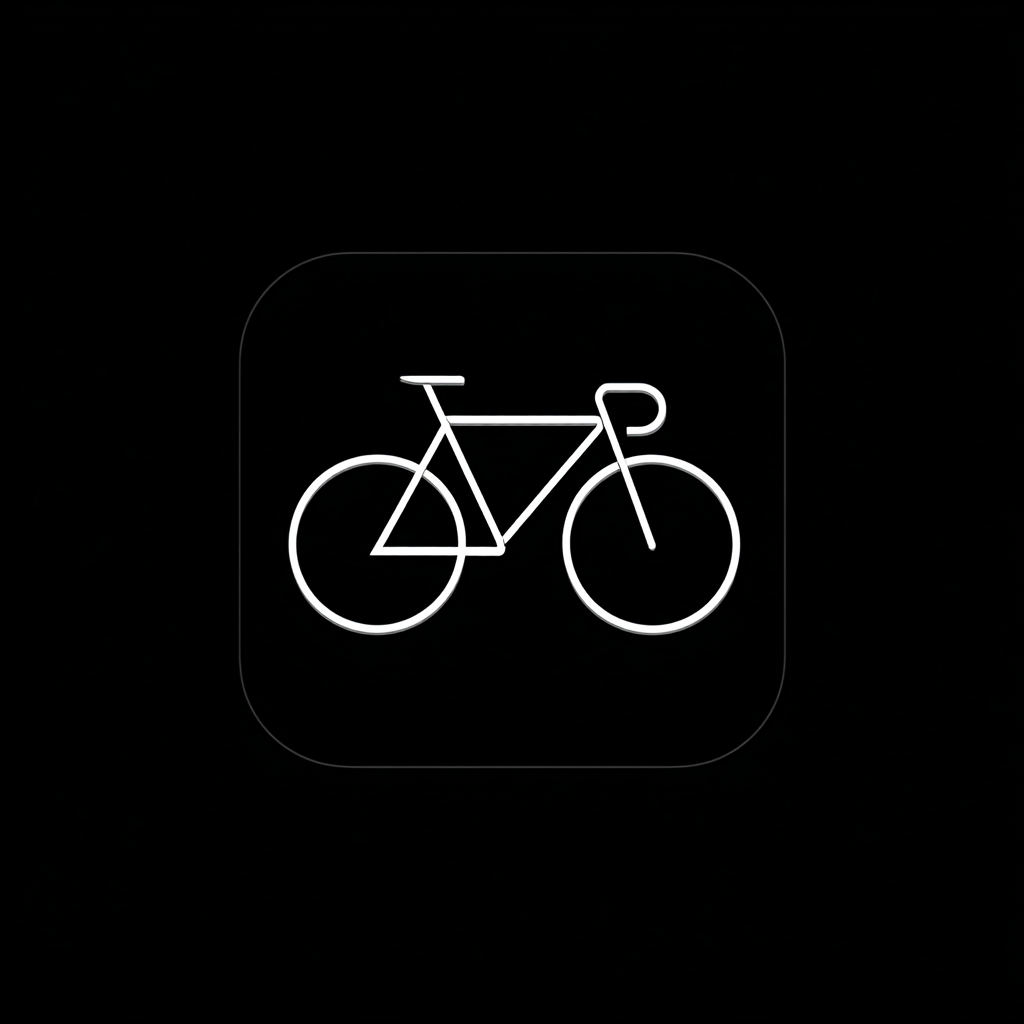 Bicycle icon in Minimal Line Art style