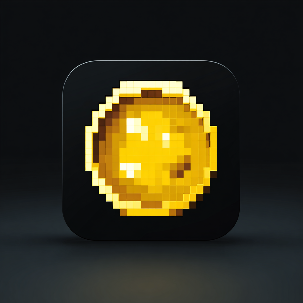 Coin icon in Retro Pixel style
